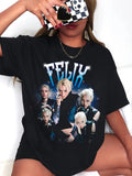 Stray Kids Felix Vintage T-Shirt K-Pop Graphic Tee