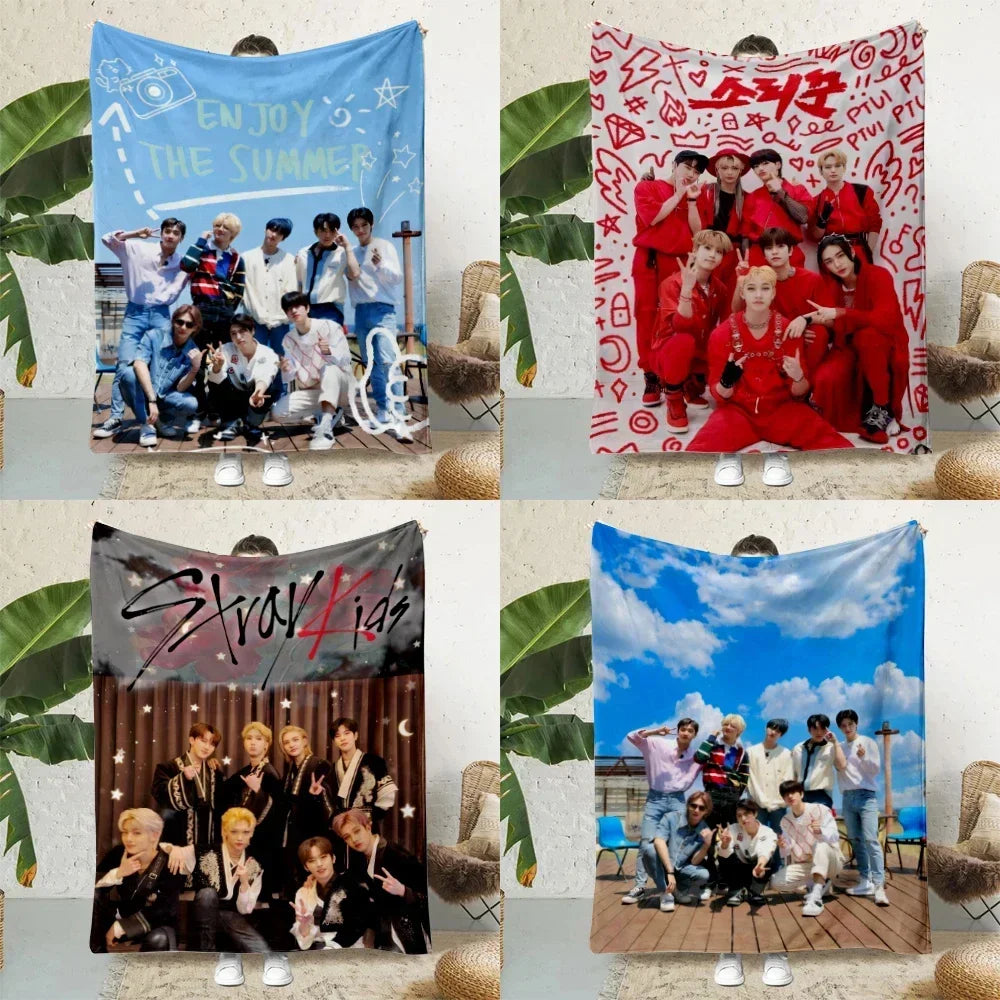 Stray Kids Kpop Fleece Blanket Aesthetic Room Decor