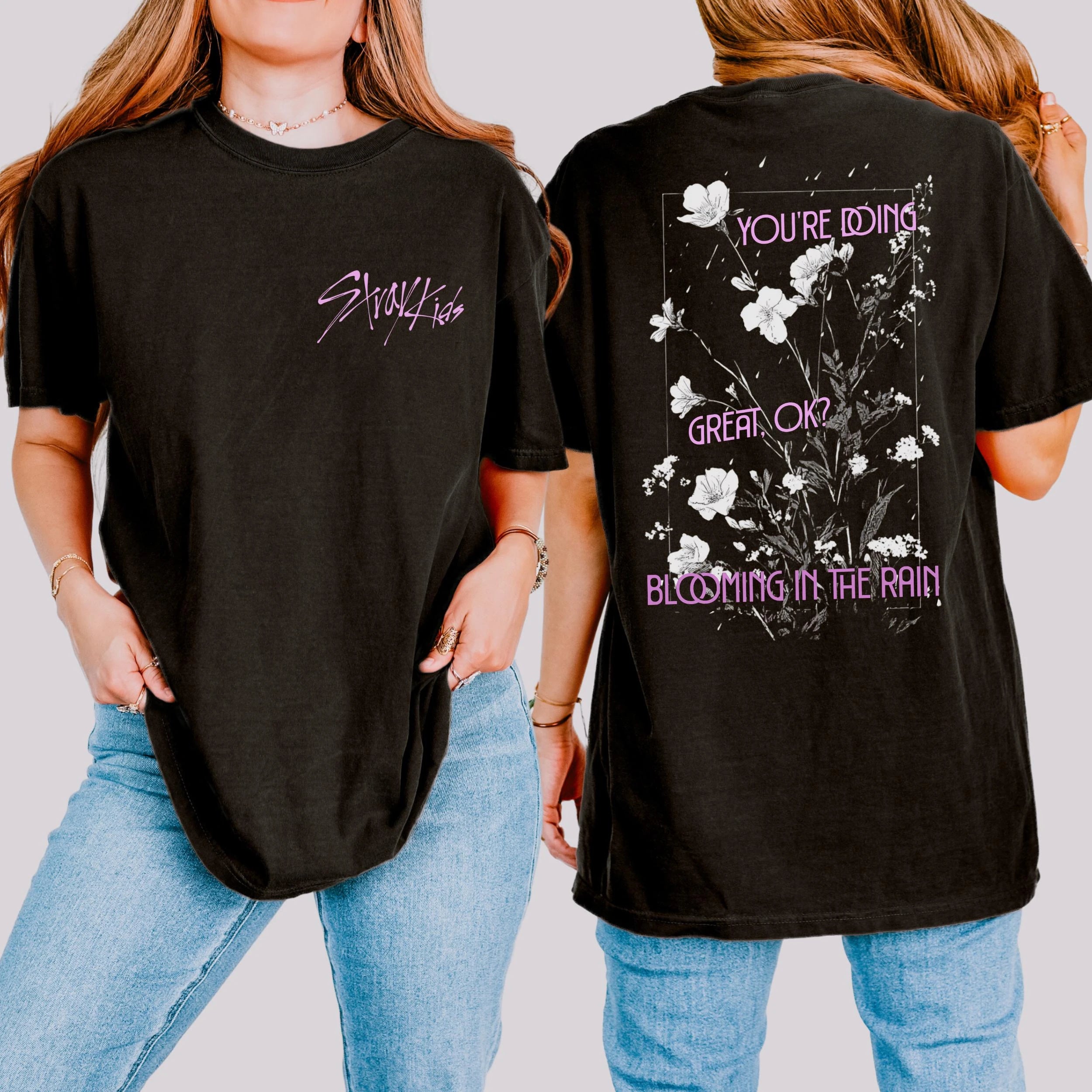 Stray Kids "ATE" Floral Graphic T-Shirt