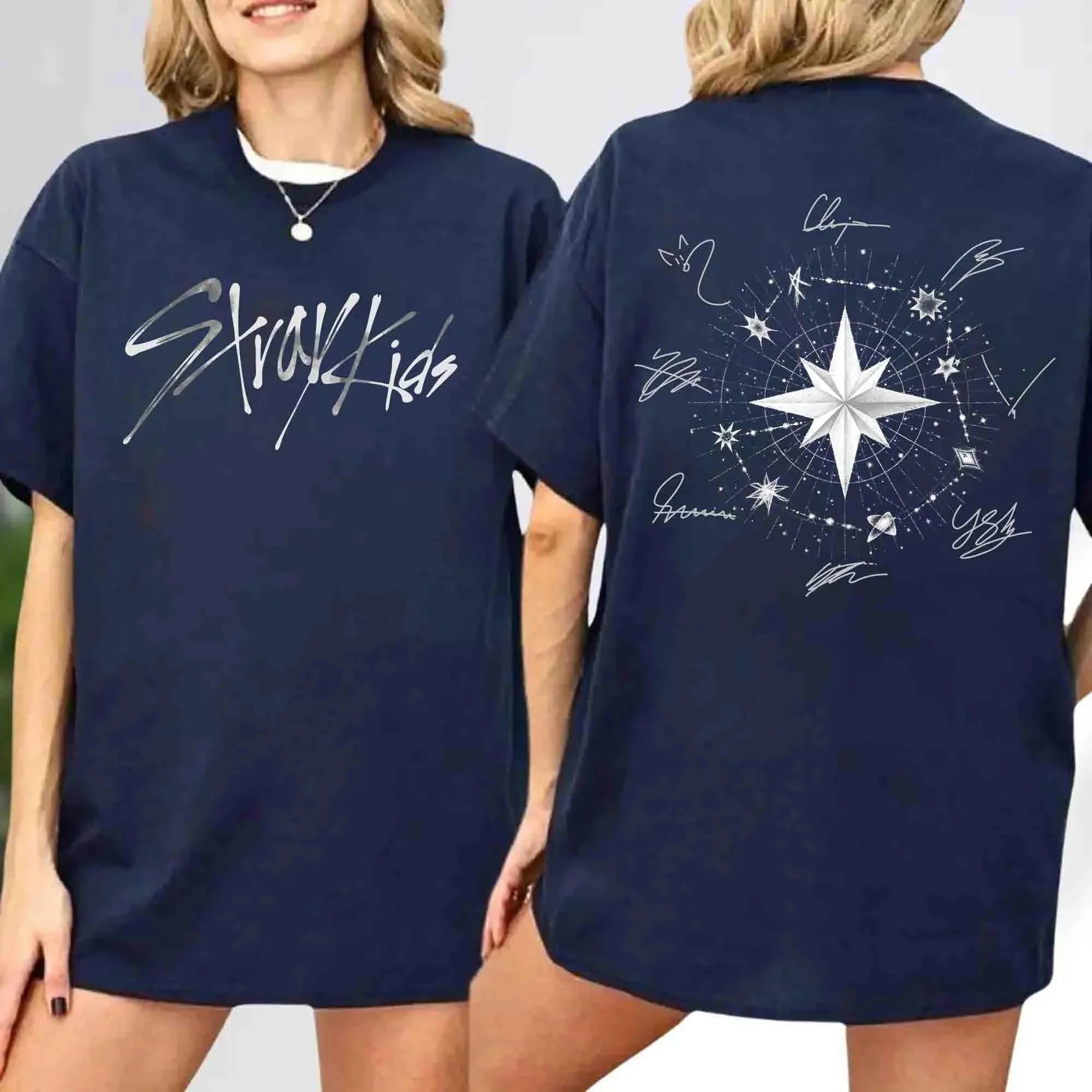 Stray Kids Compass Double Sided Vintage T-Shirt