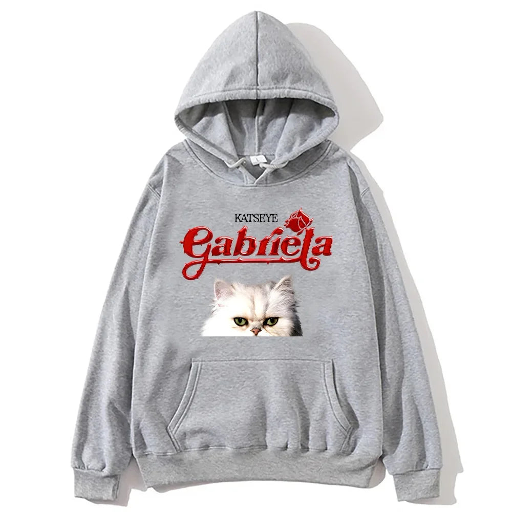 KATSEYE “Gabriela” Cat Graphic Oversized Hoodie