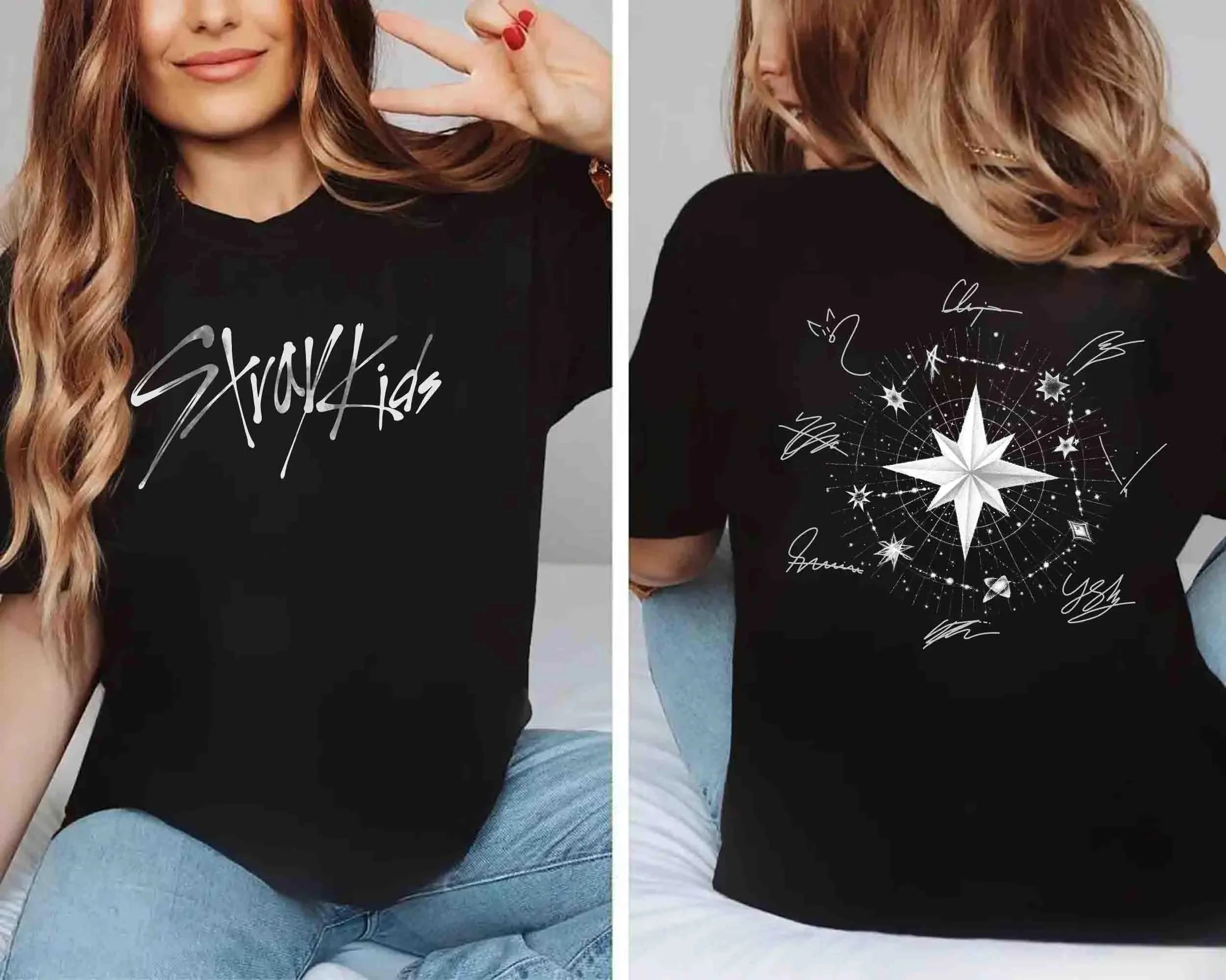 Stray Kids Compass Double Sided Vintage T-Shirt