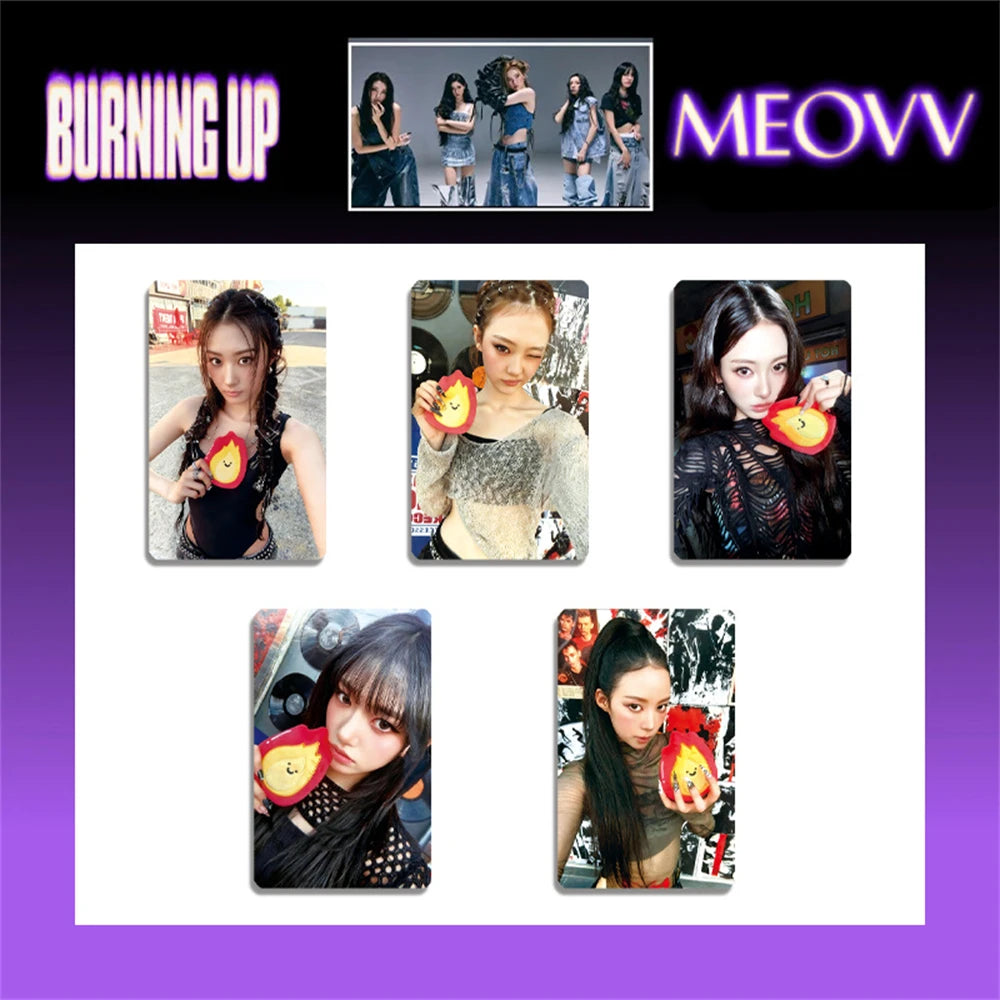 MEOVV "BURNING UP" Photocard Set 5PCS Double-Sided Lomo Cards
