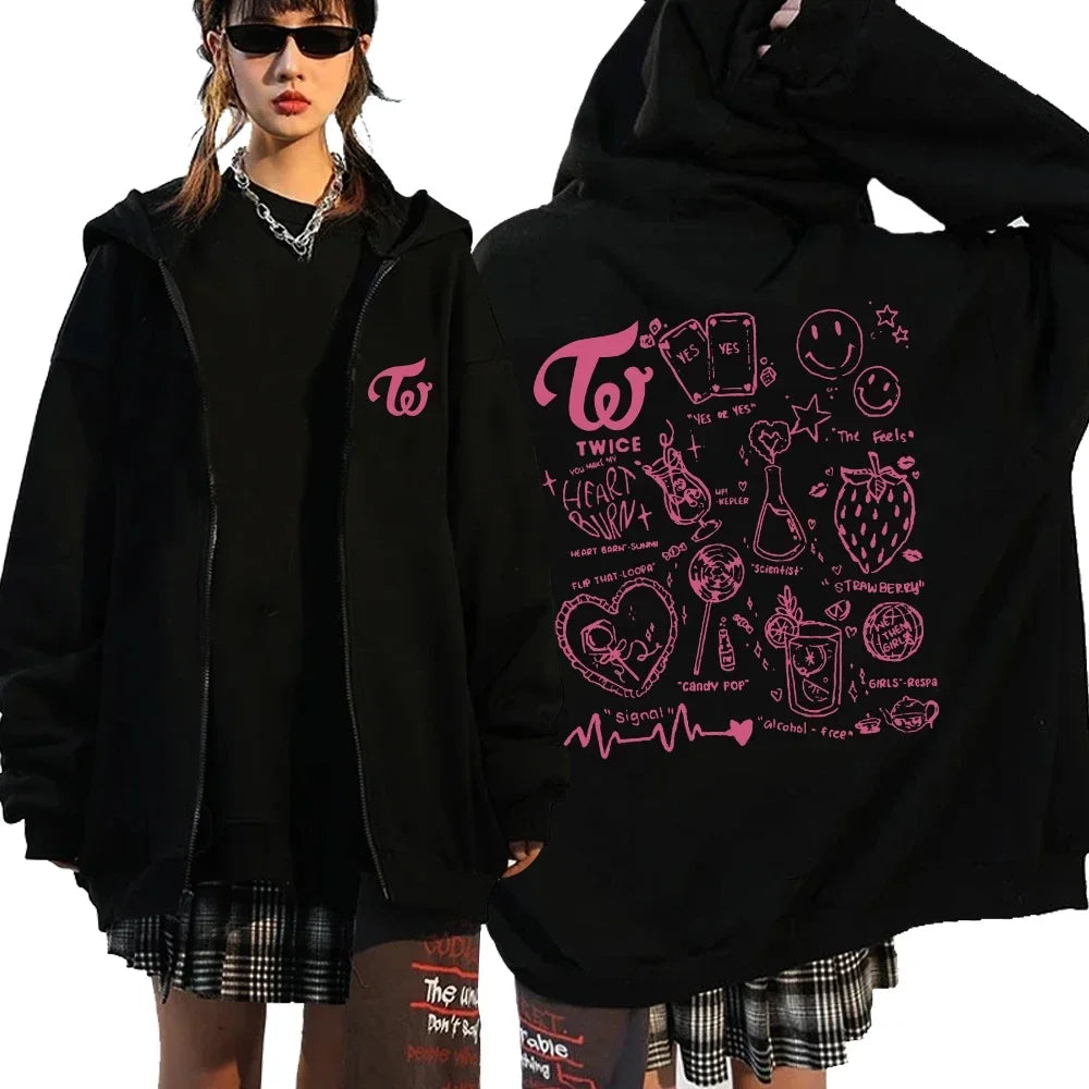 TWICE Aesthetic Zip Hoodie