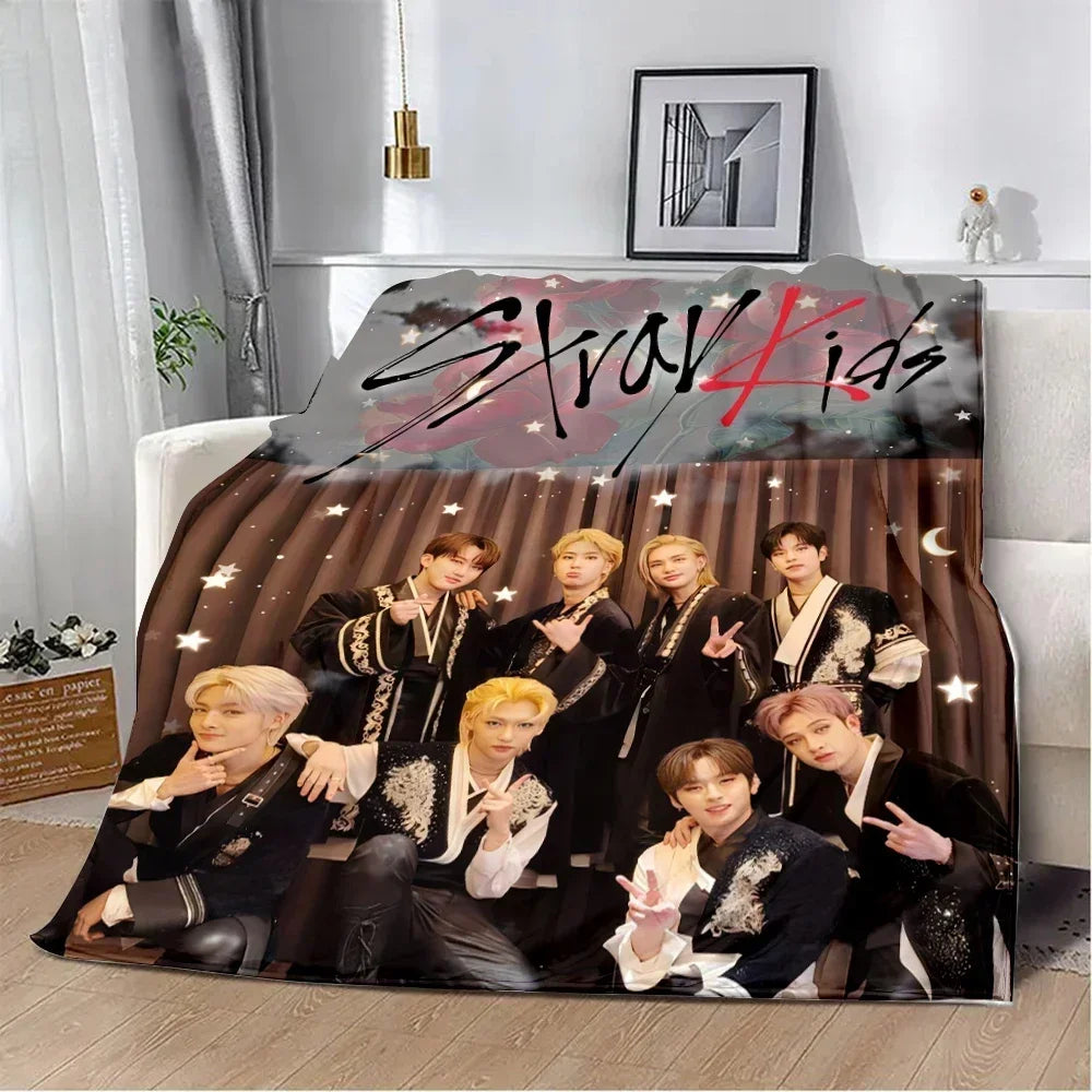 Stray Kids Kpop Fleece Blanket Aesthetic Room Decor